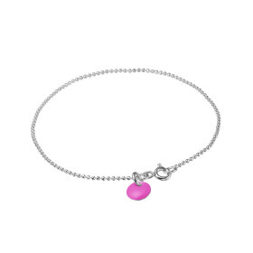 ENAMEL COPENHAGEN - BALL CHAIN ARMBÅND | SØLV M/FUCHSIA