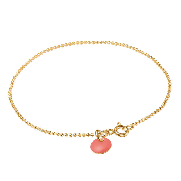 ENAMEL COPENHAGEN - BALL CHAIN ARMBÅND | FORGYLDT M/FLAMINGO