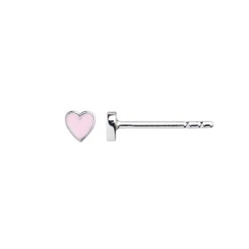 STINE A - PETIT LOVE HEART ØRERING - 1 STK. | SØLV M/PINK ENAMEL