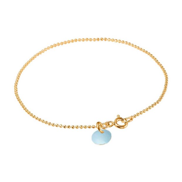 ENAMEL COPENHAGEN - BALL CHAIN ARMBÅND | FORGYLDT M/ICY BLUE