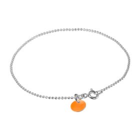 ENAMEL COPENHAGEN - BALL CHAIN ARMBÅND | SØLV M/APRICOT