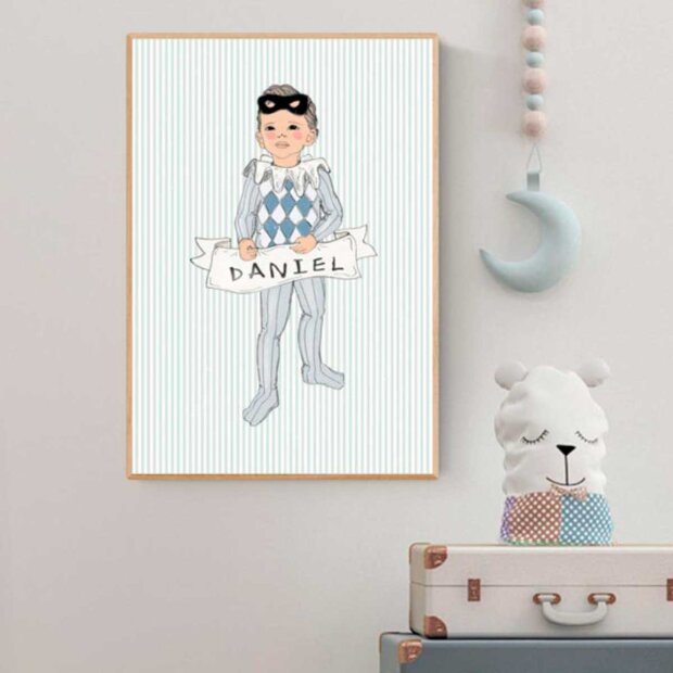 MOUSE & PEN - A4 PLAKAT 21X30 CM | LITTLE HARLEKIN BOY