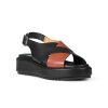 A PAIR - CHUNKY SANDAL CROSS | SORT/BRUN