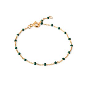 ENAMEL COPENHAGEN - LOLA ARMBÅND FORGYLDT | PETROL GREEN