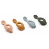 LIEWOOD - LIVA SILICONE SPOON 4-PACK | SAFARI/ROSE MULTI MIX