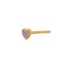 STINE A - PETIT LOVE HEART ØRERING - 1 STK. | FORGYLDT M/LILLA SORBET ENAMEL