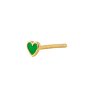 STINE A - PETIT LOVE HEART ØRERING - 1 STK. | FORGYLDT M/GRASS GREEN ENAMEL