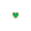 STINE A - PETIT LOVE HEART ØRERING - 1 STK. | FORGYLDT M/GRASS GREEN ENAMEL