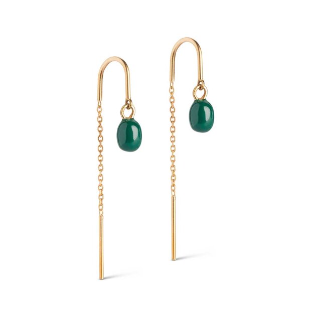 ENAMEL COPENHAGEN - ELEANOR EARRING FORGYLDT | PETROL GREEN