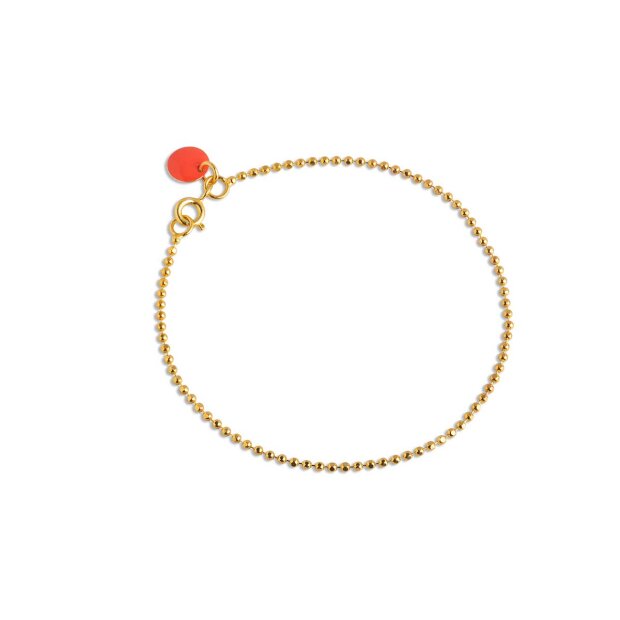 ENAMEL COPENHAGEN - BALL CHAIN ARMBÅND | FORGYLDT M/CORAL