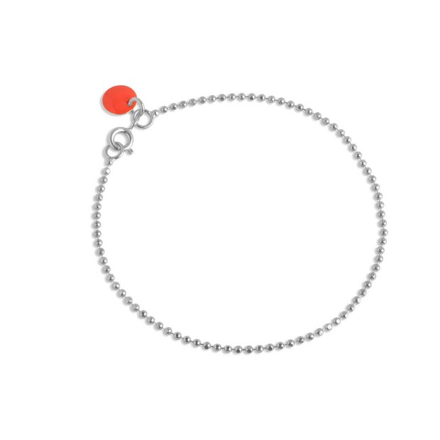 ENAMEL COPENHAGEN - BALL CHAIN ARMBÅND | SØLV M/CORAL