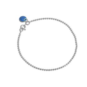 ENAMEL COPENHAGEN - BALL CHAIN ARMBÅND | SØLV M/CORNFLOWER