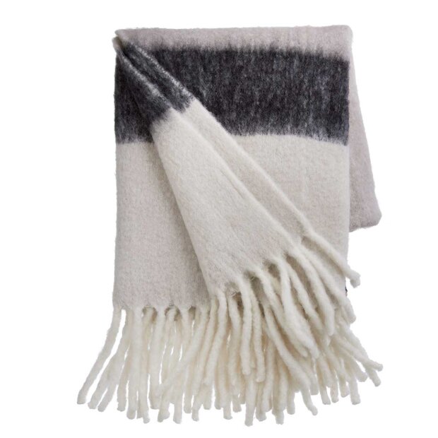 COZY LIVING - THROW MATHEA MELANGE 130X170CM | STRIPED DOVE GREY