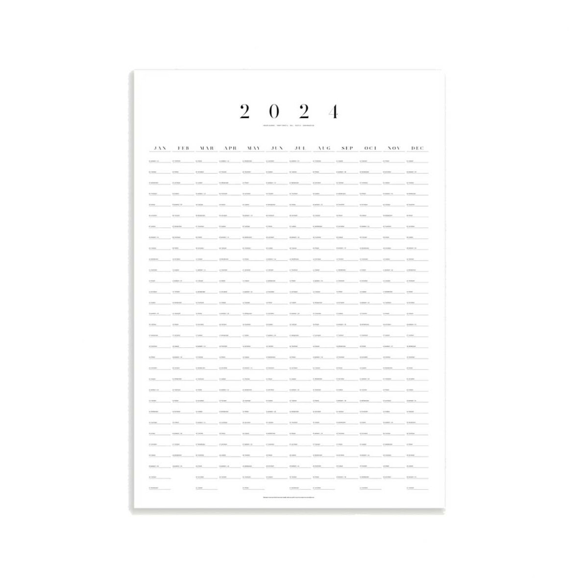 KBHAVN CALENDAR WALL REFILL 2024 Stokværk