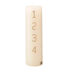 KUNSTINDUSTRIEN - ADVENTSLYS 7X24 CM | OFFWHITE M/GULD