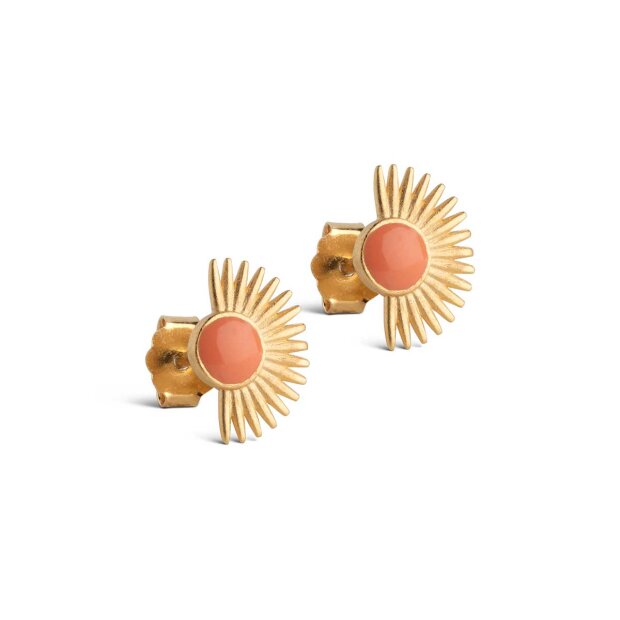 ENAMEL COPENHAGEN - SOLEIL STUD FORGYLDT | LIGHT CORAL