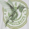 MARTA DU CHATEAU - INGE T-SHIRT | WHITE/MILLITARY HUMMINGBIRD