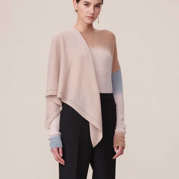 LALA BERLIN - TRIANGLE SOLID LOGO CASHMERE TØRKLÆDE | DUNE BEIGE