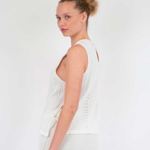 NEO NOIR - ARITZA CROCHET KNIT TOP | HVID