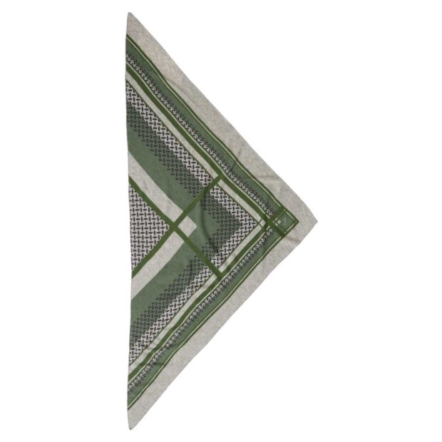 LALA BERLIN - TRIANGLE DOUBLE HERITAGE CASHMERE TØRKLÆDE | FLANELLA/OLIVE