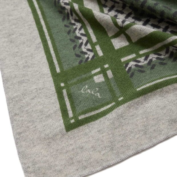 LALA BERLIN - TRIANGLE DOUBLE HERITAGE CASHMERE TØRKLÆDE | FLANELLA/OLIVE