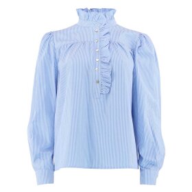 CONTINUE COPENHAGEN - ARIANA STRIPE BLUSE | SMALL BLUE STRIPE