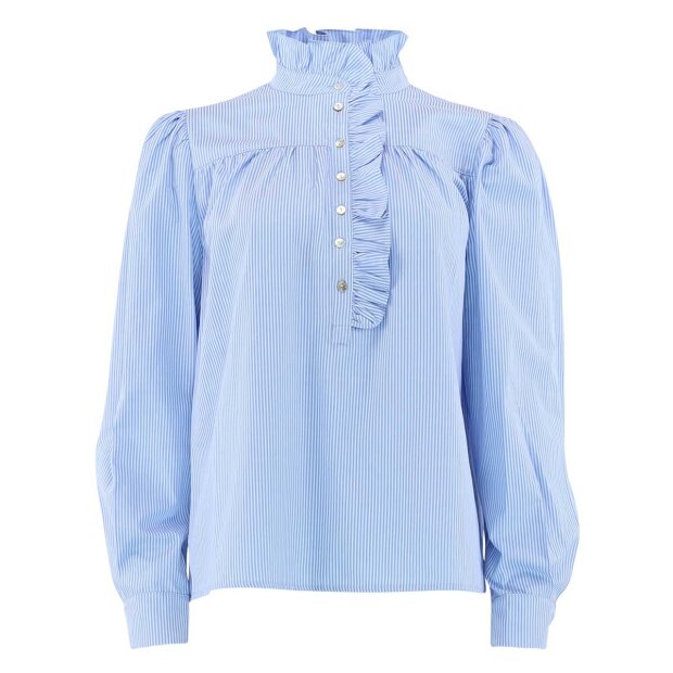 CONTINUE COPENHAGEN - ARIANA STRIPE BLUSE | SMALL BLUE STRIPE