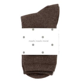 MOSHI MOSHI MIND - STORY RIB STRØMPER | BROWN MELANGE