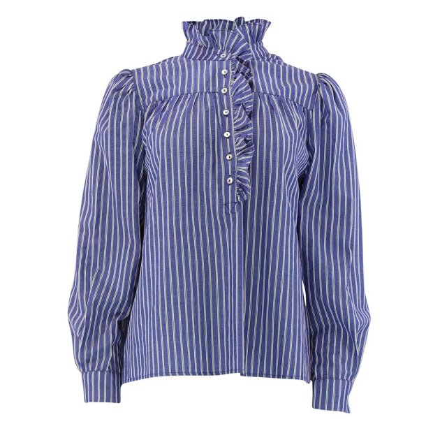 CONTINUE COPENHAGEN - ARIANA STRIPE BLUSE  | BLÅ