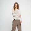 MOSHI MOSHI MIND - BLESSED STRIBET SWEATSHIRT | ECRU/DARK TAUPE