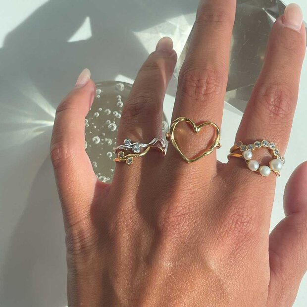 STINE A - FUNKY HEART RING | SØLV