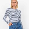 LEVETE ROOM - IKA 11 STRIBET BLUSE | MOOD INDIGO COMBI