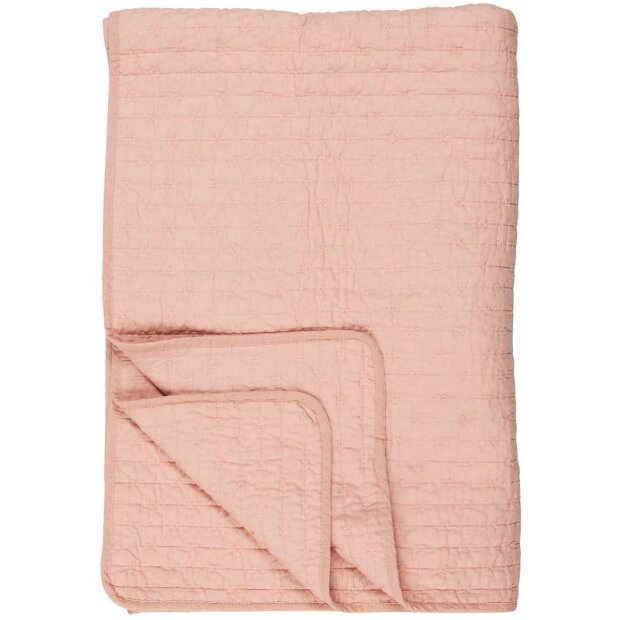 IB LAURSEN - QUILT M/KORSSTINGSMØNSTER 130X180 CM | ROSA