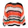 BLACK COLOUR - ADRIA MULTISTRIBET CARDIGAN | ORANGE