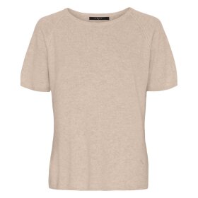 BTF CPH - BLUSE M/KORTE ÆRMER I MERINOULD/CASHMERE | OAT BEIGE MELANGE