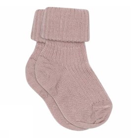 MP STRØMPER - WOOL RIB BABY SOCKS | WOOD ROSE