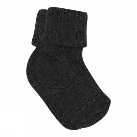 MP STRØMPER - WOOL RIB BABY SOCKS | DARK GREY MELANGE