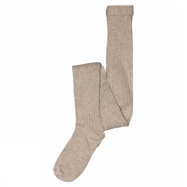 MP STRØMPER - STRØMPEBUKSER COTTON RIB | LIGHT BROWN MELANGE