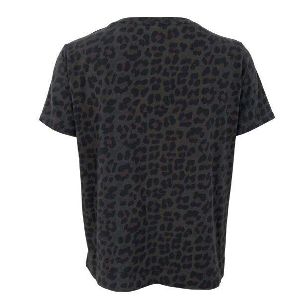 BLACK COLOUR - ZELDA S/S LEO T-SHIRT | GRÅ LEOPARD