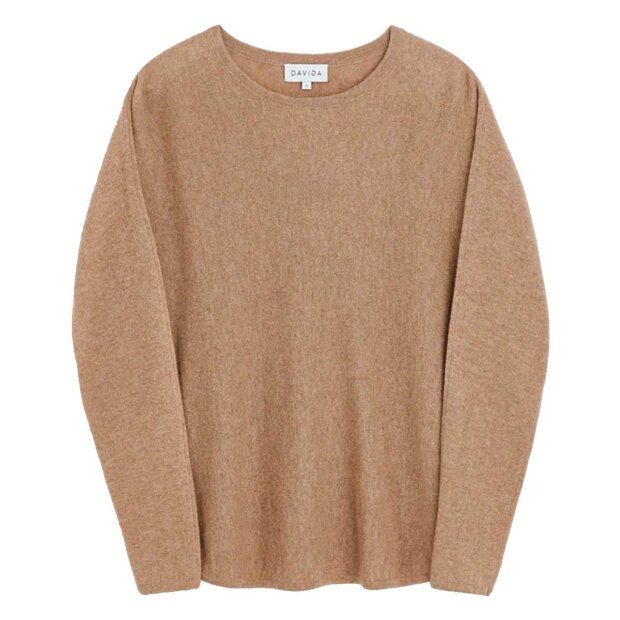 DAVIDA - CURVED CASHMERE SWEATER | MINK