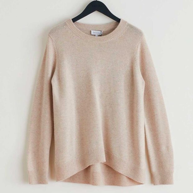 DAVIDA - CASHMERESWEATER M/RUND HALS | LYS BEIGE