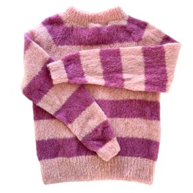 COFFEE BEANIES - IDA STRIBET ALPACA SWEATER | PINK/LILLA