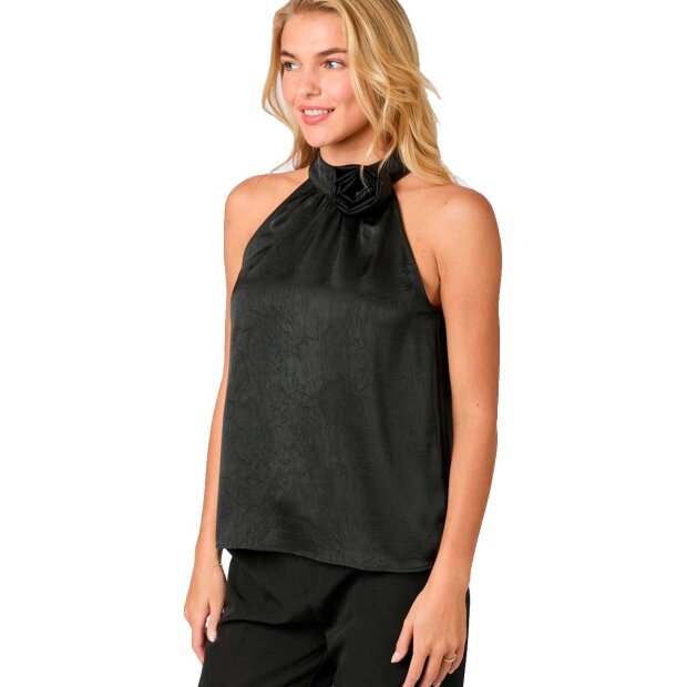 NEO NOIR - ROSETTE SATIN TOP | SORT