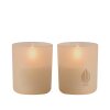 UYUNI - LED LYS - GLAS 6X7 CM 2 STK. | BEIGE