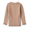 WHEAT - RIB T-SHIRT M/LANGE ÆRMER | NOUGAT ROSE