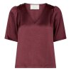 NEO NOIR - LARGO HEAVY SATEEN BLUSE | BURGUNDY