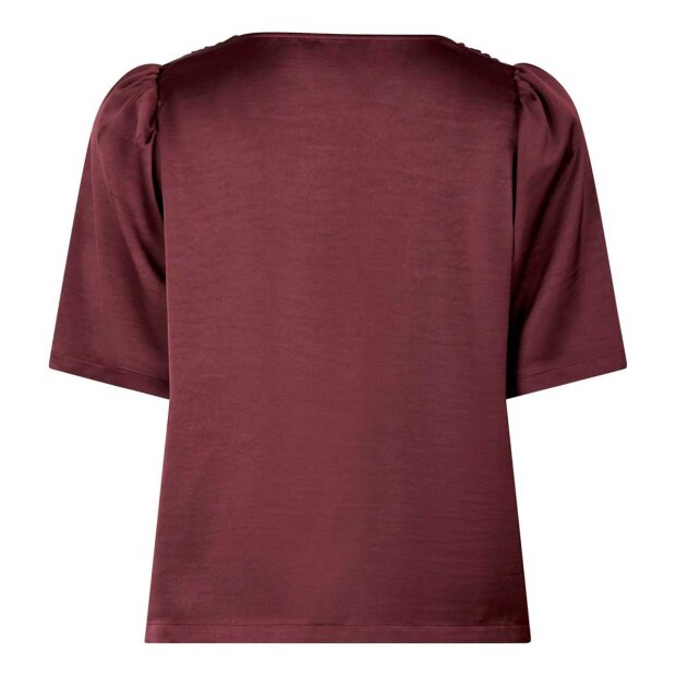 NEO NOIR - LARGO HEAVY SATEEN BLUSE | BURGUNDY