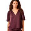 NEO NOIR - LARGO HEAVY SATEEN BLUSE | BURGUNDY