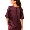 NEO NOIR - LARGO HEAVY SATEEN BLUSE | BURGUNDY