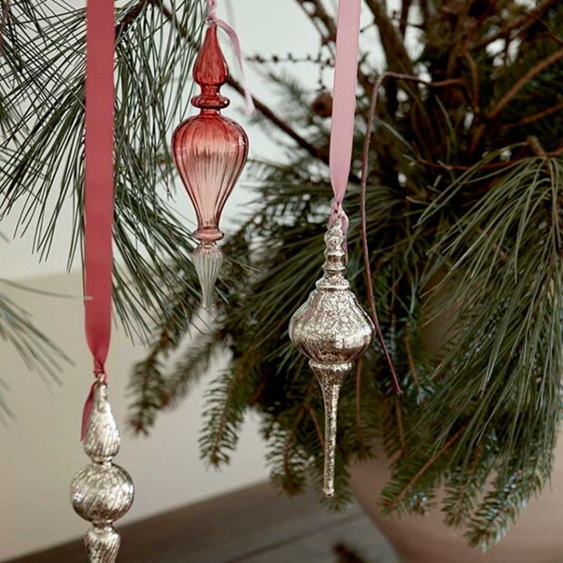 BUNGALOW - GLASPYNT 20 CM - CONE ICICLE | RUBY